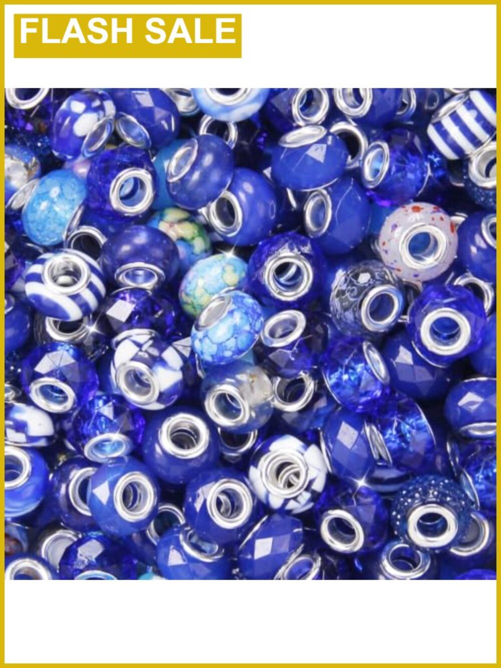 50 Large Hole Beads Resin European Craft Spacer Beads for DIY Jewelry Making